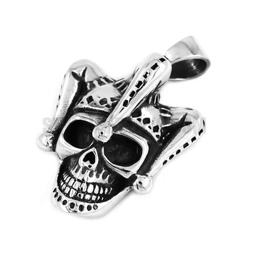 Stainless Steel Clown Skull Pendant SWP0383 - Click Image to Close